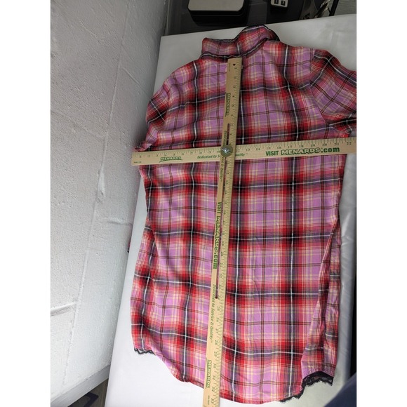 Victoria Secret Pink‎ Plaid Sleepwear Nightshirt Long Sleeve Flannel M Medium - Picture 6 of 6